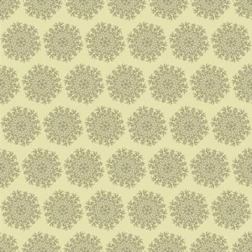 Seamless vector pattern with decorative mandalas in muted colors Stock Illustration