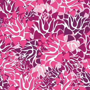 Seamless vector pattern with decorative pink floral texture Stock Illustration
