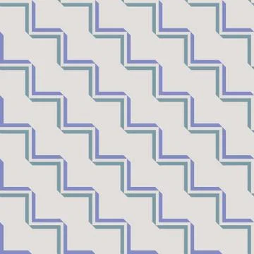 Seamless vector pattern with diagonal zig zag lines in calm colors Stock Illustration