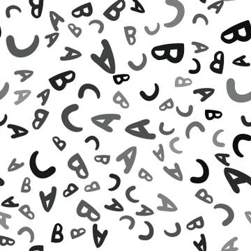 Seamless vector pattern - different letters ABC. Colorful school pattern with Illustrazione stock