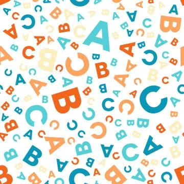 Seamless vector pattern - different letters ABC Stock Illustration