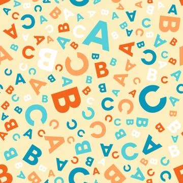 Seamless vector pattern - different letters ABC Stock Illustration