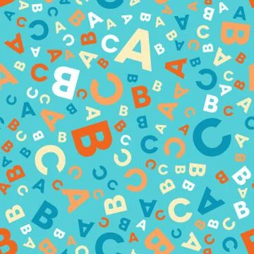 Seamless vector pattern - different letters ABC Stock Illustration