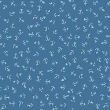 Seamless vector pattern with doodle anchors. Seamless pattern can be used for Stock Illustration