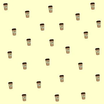 Seamless vector pattern doodle of coffee. Stock Illustration