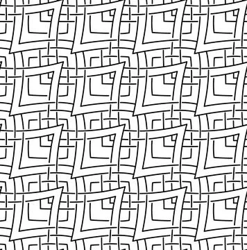 Seamless vector pattern in doodle style with black intersecting lines. Seamless 스톡 일러스트
