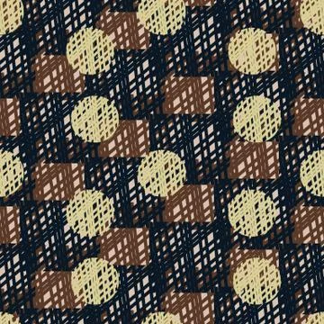 Seamless vector pattern with dots on plaid 스톡 일러스트