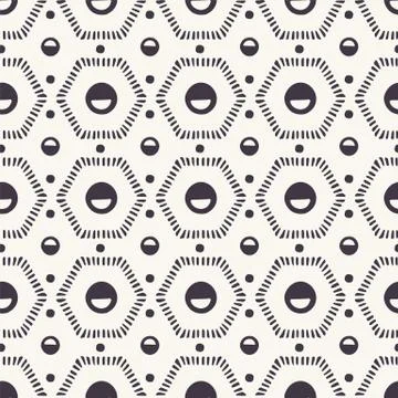 Seamless vector pattern. Dotted hexagonal quilt shapes. Repeating geometrical Stockillustratie