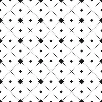 Seamless vector pattern, the dotted lines of the squares. Isolated outline on Stock Illustration