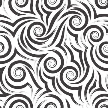 Seamless vector pattern drawn by brush strokes or black paint in the form of Stock-Illustration