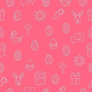 Seamless vector pattern of Easter icons Illustrazione stock