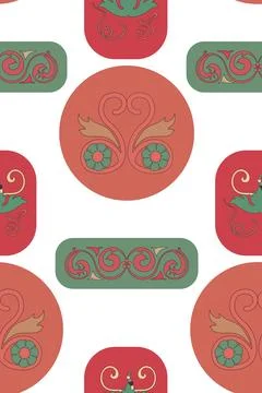 Seamless vector pattern with elements reminiscent of ancient Byzantine patter Stock Illustration
