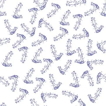 A seamless vector pattern featuring blue water splash silhouettes Illustrazione stock
