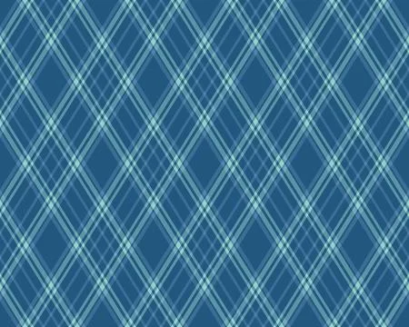A seamless vector pattern featuring a classic blue diamond tartan design. Thi Illustrazione stock