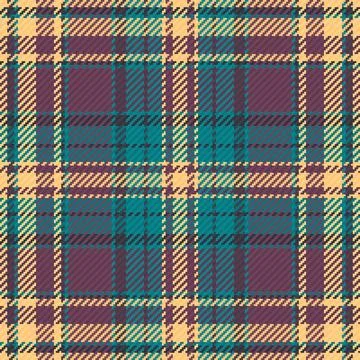 Seamless vector pattern featuring a classic plaid textile design in warm yell Stock Illustration