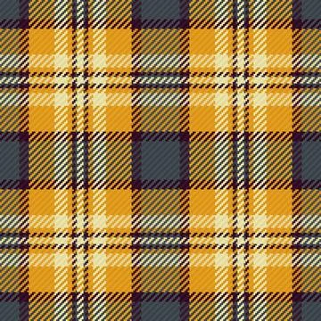 Seamless vector pattern featuring a classic plaid textile design in warm ye.. Stock Illustration