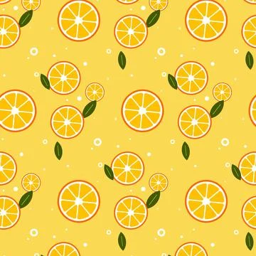 Seamless vector pattern featuring cute fruits in flat style Stock Illustration
