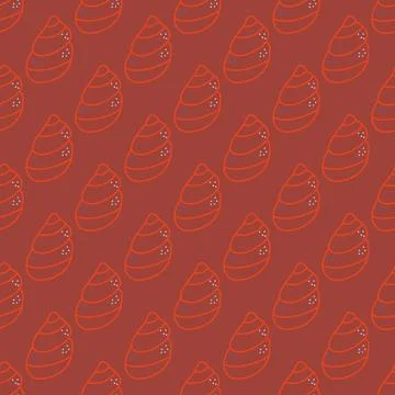 Seamless vector pattern featuring elegant sea shells. Elegant marine motif .. Illustrazione stock