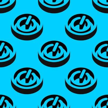 Seamless vector pattern featuring power button icons with 3D-style shading 库存插图