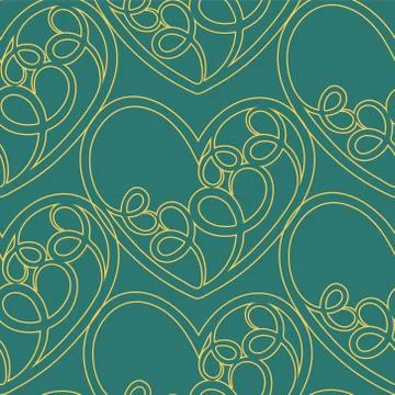 A seamless vector pattern featuring repeating hearts. This romantic texture w Stock Illustration