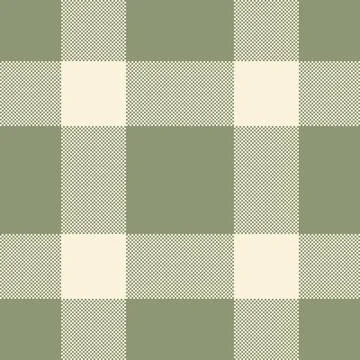 A seamless vector pattern featuring a timeless sage green and cream gingham c 库存插图