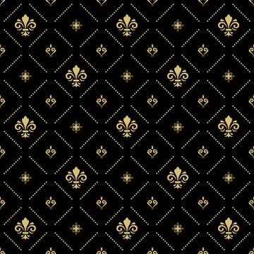 Seamless Vector Pattern With Few Royal Lilies Stock Illustration