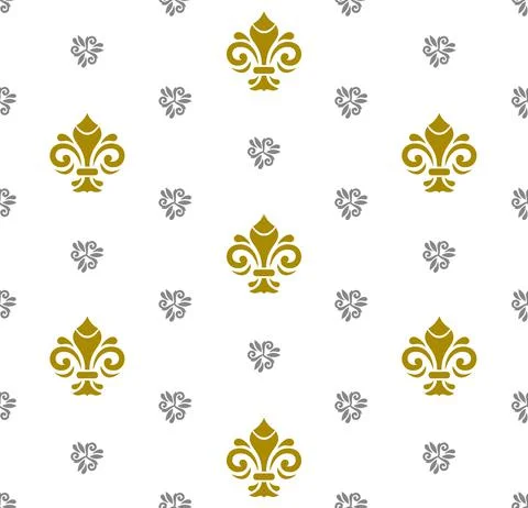 Seamless Vector Pattern With Few Royal Lilies Stock Illustration