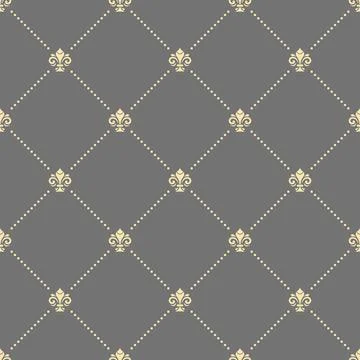 Seamless Vector Pattern With Few Royal Lilies Stock Illustration