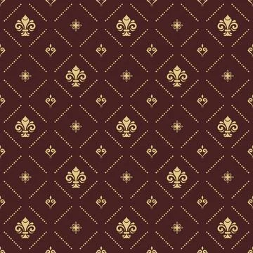 Seamless Vector Pattern With Few Royal Lilies 스톡 일러스트