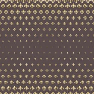 Seamless Vector Pattern With Few Royal Lilies Stock Illustration