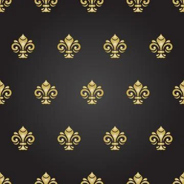 Seamless Vector Pattern With Few Royal Lilies 스톡 일러스트