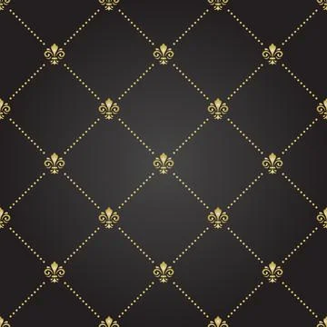 Seamless Vector Pattern With Few Royal Lilies Stock Illustration