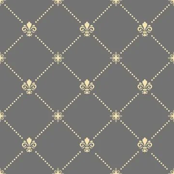 Seamless Vector Pattern With Few Royal Lilies Stock Illustration