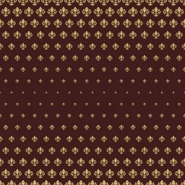 Seamless Vector Pattern With Few Royal Lilies Stock Illustration
