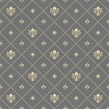 Seamless Vector Pattern With Few Royal Lilies Stock Illustration