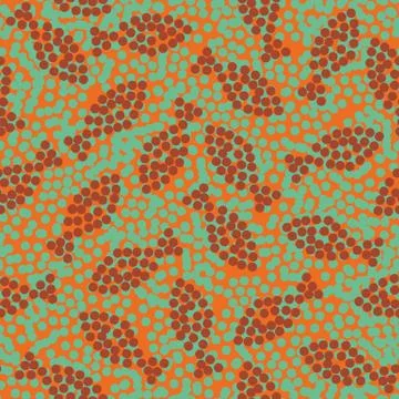 Seamless vector pattern with fish drawn with spots Stock Illustration