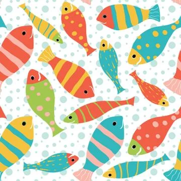 Seamless vector pattern of fish Illustrazione stock