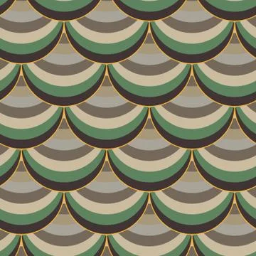 Seamless vector pattern with fishs scale shapes in browns and green 스톡 일러스트