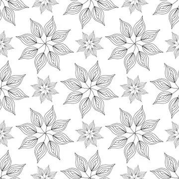 Seamless vector pattern, floral ornament Illustrazione stock