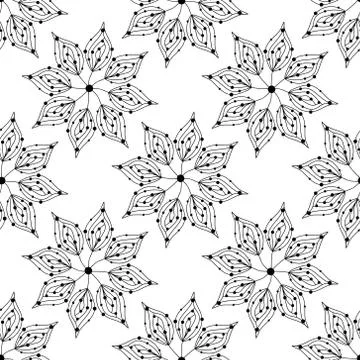 Seamless vector pattern, floral ornament Stock Illustration