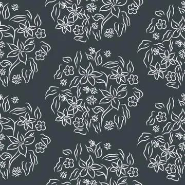 Seamless vector pattern floral print. Stock Illustration