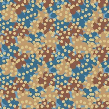 Seamless vector pattern with floral shapes and golden dots Stock Illustration