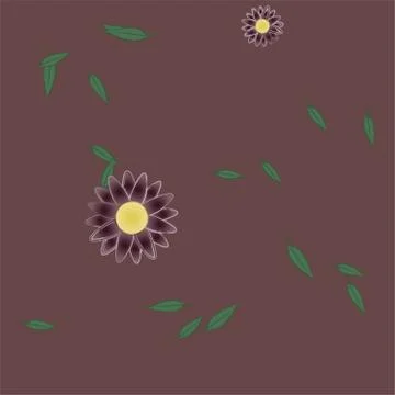 Seamless vector pattern with flowers and leafs 스톡 일러스트