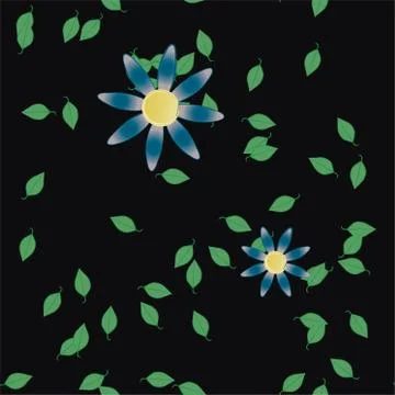 Seamless vector pattern with flowers and leafs 스톡 일러스트