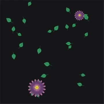 Seamless vector pattern with flowers and leafs Stock Illustration