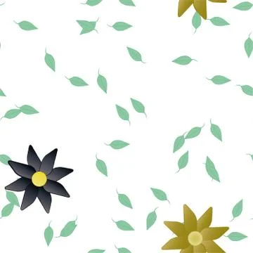 Seamless vector pattern with flowers and leafs 스톡 일러스트
