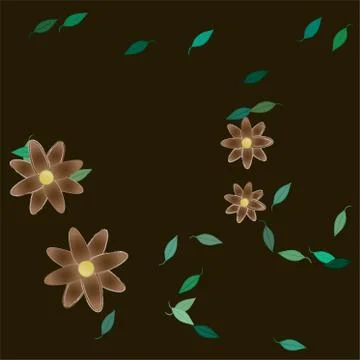 Seamless vector pattern with flowers and leafs 스톡 일러스트