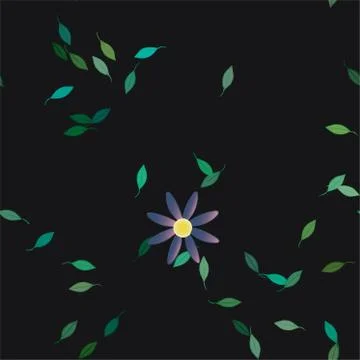 Seamless vector pattern with flowers and leafs 스톡 일러스트