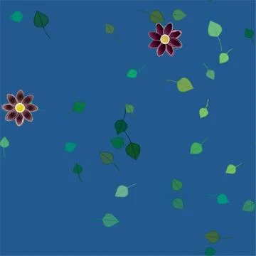 Seamless vector pattern with flowers and leafs 스톡 일러스트