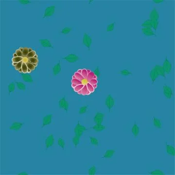 Seamless vector pattern with flowers and leafs Stock Illustration